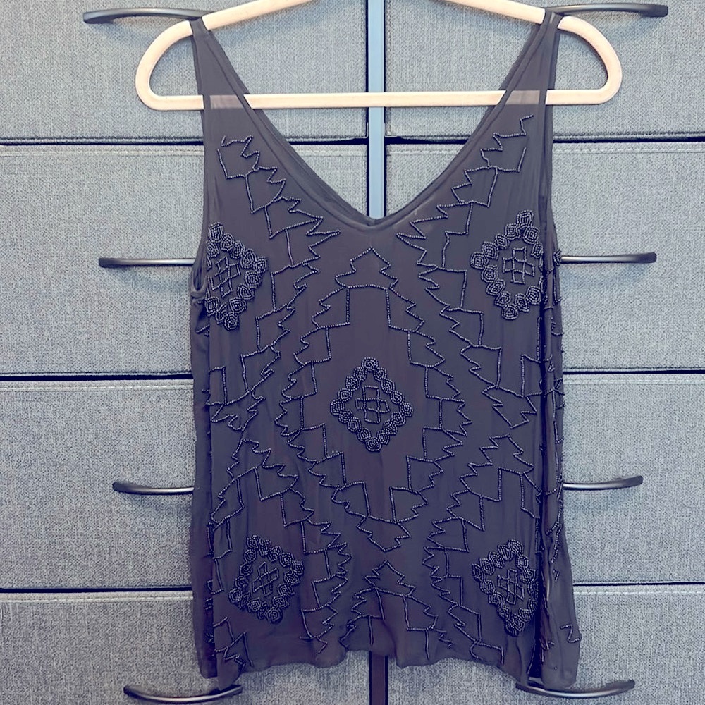 ▪️ TRUE RELIGION ▪️ Beaded Sheer Blouse - Picture 6 of 10